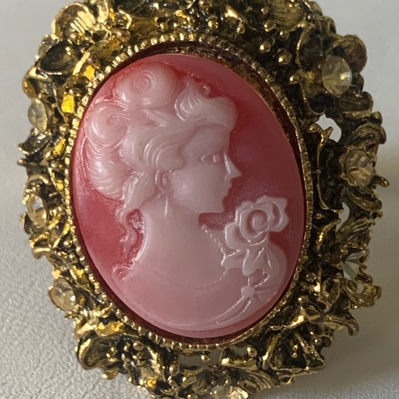 Cameo ring pinkish orange and gold - Picture 2 of 10